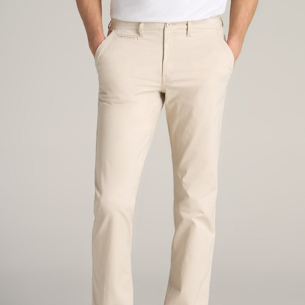 American Tall Carman TAPERED Chinos in Soft Beige - Pants for Tall Men Size 34